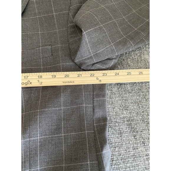 Lauren Ralph Lauren‎ Mens Blazer 42L Gray Windowpane Wool Jacket Career Office - Picture 10 of 10